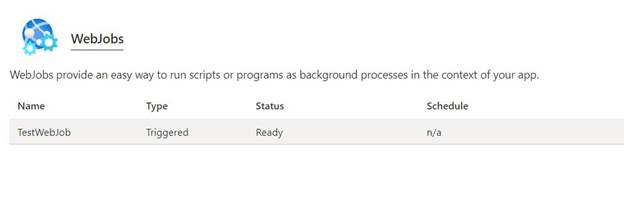 Using Web Jobs in Azure App Services